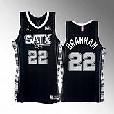 San Antonio Spurs #22 Malaki Branham 2022-23 Black Stitched Jersey Dzhi,baseball caps,new era cap wholesale,wholesale hats